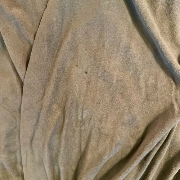 Kensie Olive Green Faux Suede Twist Front Tulip Hem Dress Women’s Size M - Picture 8 of 13